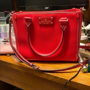 Kate Spade Red Pebbled Leather 2-Way Bag